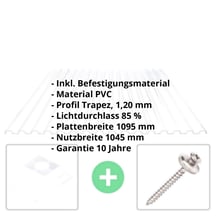 BIO LINE Spundwandplatte | 70/18 | Sparpaket | 1,20 mm | Klar | Breite 7,36 m | Länge 4,50 m #2