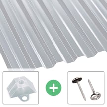 Polycarbonat Spundwandplatte | 76/18 | Sparpaket | 1,30 mm | Klar | Breite 7,90 m | Länge 7,00 m #1