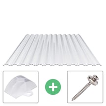 Polycarbonat Wellplatte | 76/18 | Sparpaket | 1,40 mm | Klar | Breite 4,24 m | Länge 3,50 m #1