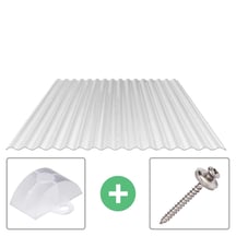 Polycarbonat Wellplatte | 76/18 | Sparpaket | 1,40 mm | Klar | No Drop | Breite 3,25 m | Länge 2,00 m #1