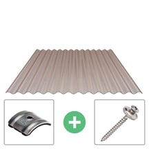 Polycarbonat Wellplatte | 76/18 | Sparpaket | 2,80 mm | Bronze | Wabenstruktur | Breite 5,95 m | Länge 2,50 m #1