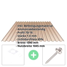 PVC Spundwandplatte | 70/18 | Sparpaket | 1,00 mm | Bronze | Breite 9,45 m | Länge 8,00 m #2