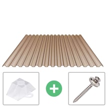 PVC Spundwandplatte | 70/18 | Sparpaket | 1,00 mm | Bronze | Breite 7,36 m | Länge 4,50 m #1