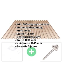 PVC Spundwandplatte | 70/18 | Sparpaket | 1,20 mm | Bronze | Breite 8,41 m | Länge 2,50 m #2