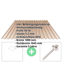 PVC Spundwandplatte | 70/18 | Sparpaket | 1,20 mm | Bronze | Breite 9,45 m | Länge 2,00 m #2