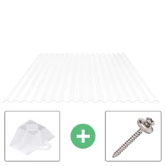 Polycarbonat Spundwandplatte | 76/18 | Sparpaket | 0,90 mm | Opal Weiß | Breite 3,24 m | Länge 2,00 m