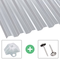 Polycarbonat Spundwandplatte | 76/18 | Sparpaket | 0,80 mm | Klar | Breite 3,00 m | Länge 2,00 m
