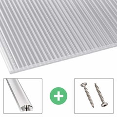 Polycarbonat Stegplatte | 16 mm | Profil A4 | Sparpaket | Plattenbreite 98 cm | Klar | X-Struktur | Breite 3,08 m | Länge 2,00 m