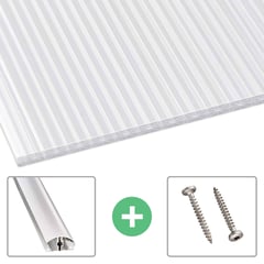 Polycarbonat Stegplatte | 16 mm | Profil A4 | Sparpaket | Plattenbreite 98 cm | Opal-Weiß | X-Struktur | Breite 3,08 m | Länge 2,00 m