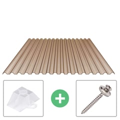 PVC Spundwandplatte | 70/18 | Sparpaket | 1,20 mm | Bronze | Breite 3,18 m | Länge 2,00 m