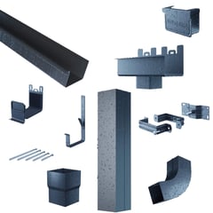 Stahl Kastenrinnen Sparpaket 3,00 m | Ø 125/80 mm | 7016 - Anthrazitgrau