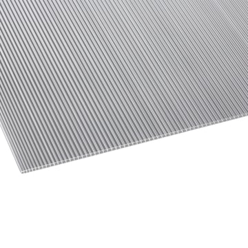 Polycarbonat Doppelstegplatte | 6 mm | Breite 1050 mm | Klar | Beidseitiger UV-Schutz | 2000 mm