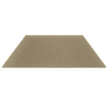Polycarbonat Stegplatte | 16 mm | Breite 1200 mm | Bronze | 500 mm