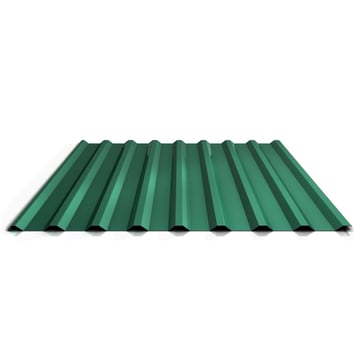 Trapezblech 20/1100 | Dach | Anti-Tropf 1000 g/m² | Sonderposten | Stahl 0,40 mm | 25 µm Polyester | 6020 - Chromoxidgrün