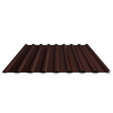 Trapezblech 20/1100 | Dach | Anti-Tropf 1000 g/m² | Sonderposten | Stahl 0,40 mm | 25 µm Polyester | 8014 - Sepiabraun