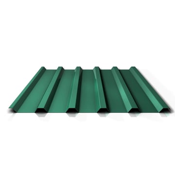 Trapezblech 35/207 | Dach | Anti-Tropf 1000 g/m² | Sonderposten | Stahl 0,40 mm | 25 µm Polyester | 6020 - Chromoxidgrün
