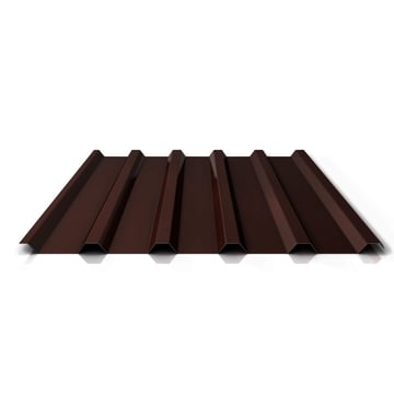Trapezblech 35/207 | Dach | Anti-Tropf 1000 g/m² | Sonderposten | Stahl 0,40 mm | 25 µm Polyester | 8014 - Sepiabraun