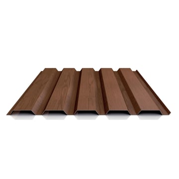 Trapezblech 35/207 | Wand | Stahl 0,50 mm | 35 µm Strukturpolyester | Holzoptik - Eiche