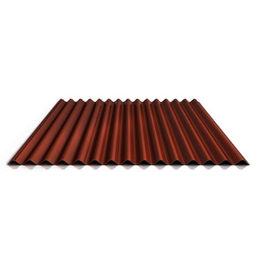 Wellblech 18/1064 | Dach | Anti-Tropf 2400 g/m² | Stahl 0,63 mm | 25 µm Polyester | 8012 - Rotbraun