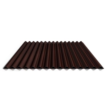 Wellblech 18/1064 | Dach | Anti-Tropf 2400 g/m² | Stahl 0,63 mm | 25 µm Polyester | 8017 - Schokoladenbraun