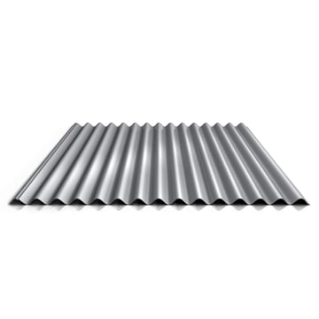 Wellblech 18/1064 | Dach | Anti-Tropf 2400 g/m² | Stahl 0,63 mm | 25 µm Polyester | 9006 - Weißaluminium