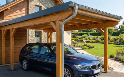 Carport-Dach mit Trapezblech planen