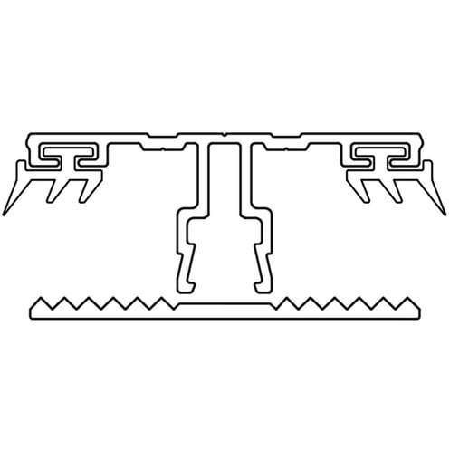 A2 Deckprofil + Gummi Auflageband | Mittelprofil | 16 mm | Aluminium und Gummi | Blank | 3,50 m #3