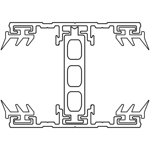 A3 Thermoprofil | Mittelprofil | 25 mm | Aluminium | Blank | 7,00 m #3
