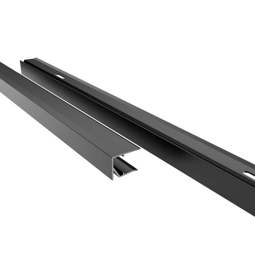 Abschlussprofil unterseite | 16 mm | Aluminium | Breite 1,20 m | Dunkelgrau #1