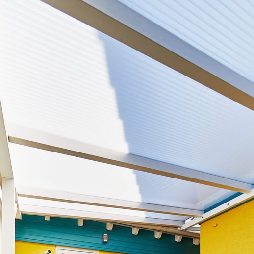 Acrylglas Stegdoppelplatte | 16 mm | Profil A1 | Sparpaket | Plattenbreite 98 cm | Opal | Breite 9,13 m | Länge 5,00 m #16