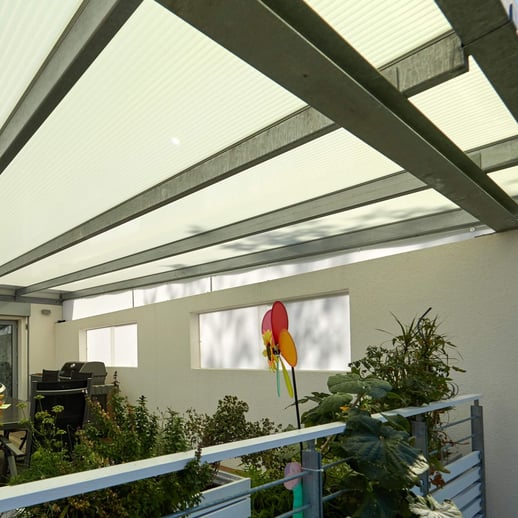 Acrylglas Stegdoppelplatte | 16 mm | Profil A4 | Sparpaket | Plattenbreite 98 cm | Opal Weiß / Gold | Breite 3,09 m | Länge 2,00 m #15