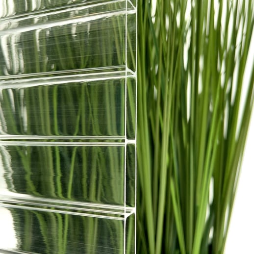 Acrylglas Stegdoppelplatte | 16 mm | Profil A4 | Sparpaket | Plattenbreite 98 cm | Klar | Breite 3,09 m | Länge 2,00 m #3