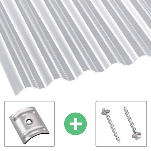 Acrylglas Wellplatte | 76/18 | Sparpaket | 3,00 mm | Klar | Breite 4,96 m | Länge 2,00 m #1