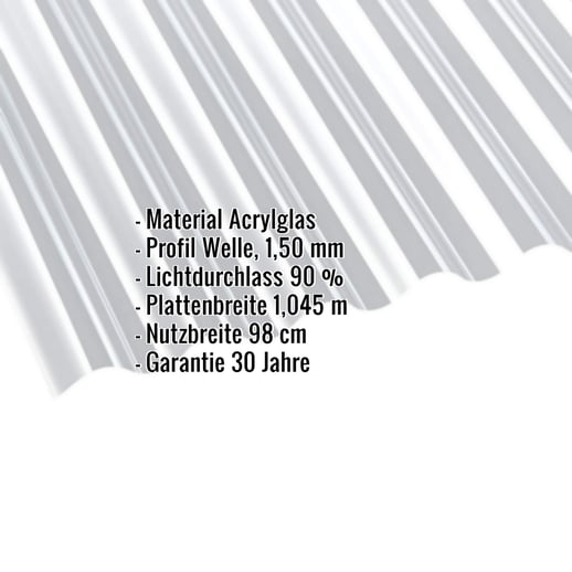 Acrylglas Wellplatte | 76/18 | 1,50 mm | Klar | 2,00 m #2