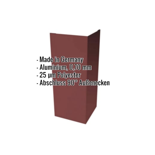 Außenecke | 10 cm x 10 cm x 2,00 m | Aluminium 0,70 mm | 25 µm Polyester | 8012 - Rotbraun #2