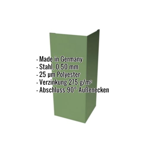 Außenecke | 10 cm x 10 cm x 2,00 m | Stahl 0,50 mm | 25 µm Polyester | 6011 - Resedagrün #2