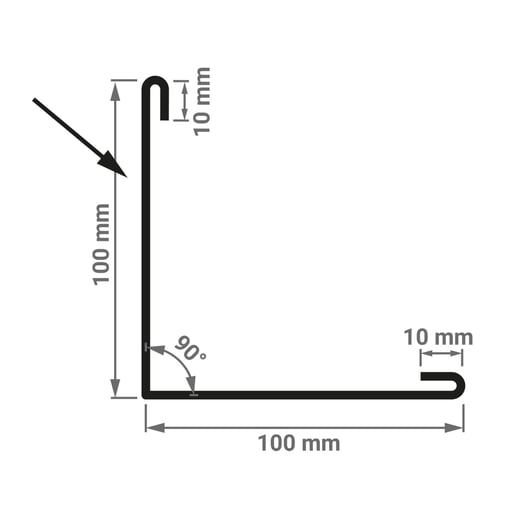 Außenecke | 10 cm x 10 cm x 2,00 m | Stahl 0,50 mm | 25 µm Polyester | 9002 - Grauweiß #3