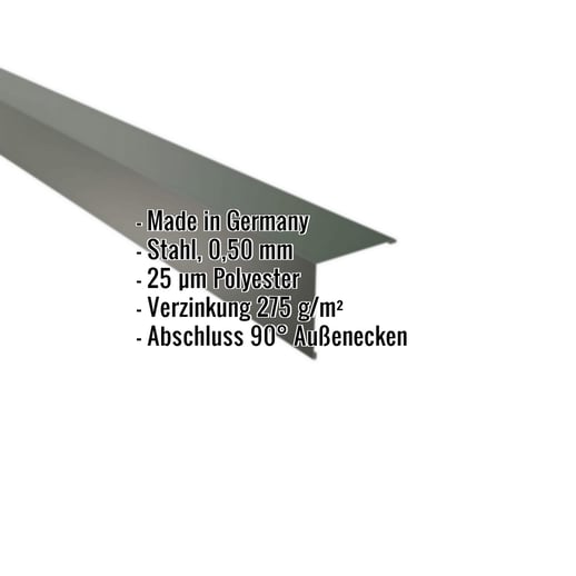Außenecke | 11,5 x 11,5 cm | Stahl 0,50 mm | 25 µm Polyester | 6020 - Chromoxidgrün #2