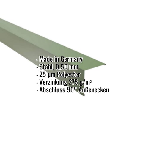 Außenecke | 11,5 x 11,5 cm | Stahl 0,50 mm | 25 µm Polyester | 6011 - Resedagrün #2