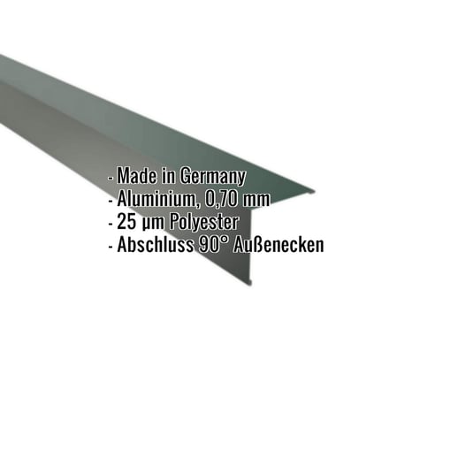 Außenecke | 11,5 x 11,5 cm | Aluminium 0,70 mm | 25 µm Polyester | 6005 - Moosgrün #2