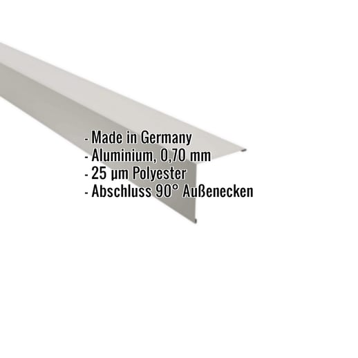 Außenecke | 11,5 x 11,5 cm | Aluminium 0,70 mm | 25 µm Polyester | 9006 - Weißaluminium #2
