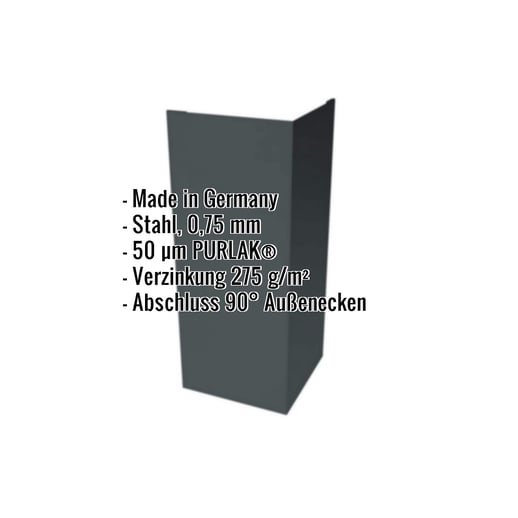 Außenecke | 15 cm x 15 cm x 2,00 m | Stahl 0,75 mm | 50 µm PURLAK® | 7016 - Anthrazitgrau #2