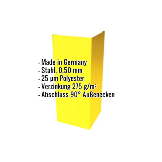 Außenecke | 15 cm x 15 cm x 2,00 m | Stahl 0,50 mm | 25 µm Polyester | 1021 - Rapsgelb #2