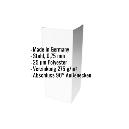 Außenecke | 15 cm x 15 cm x 2,00 m | Stahl 0,75 mm | 25 µm Polyester | 7035 - Lichtgrau #2