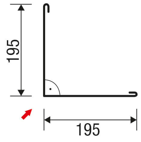 Außenecke | 19,5 x 19,5 cm | Stahl 0,75 mm | 25 µm Polyester | 9002 - Grauweiß #5