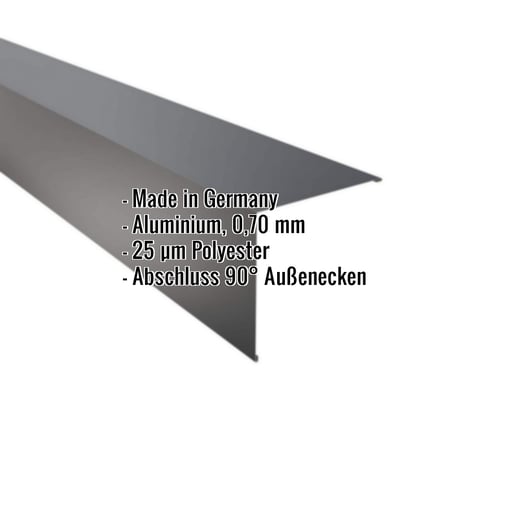 Außenecke | 19,5 x 19,5 cm | Aluminium 0,70 mm | 25 µm Polyester | 7016 - Anthrazitgrau #2