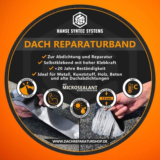 Dach Reparaturband mit MicroSealant® | Breite 15 cm | Länge 2,50 m | Grau #5