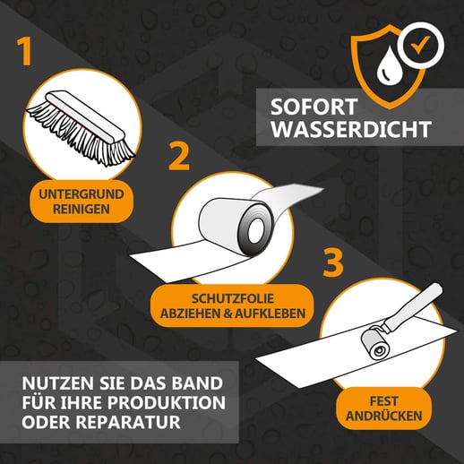 Dach Reparaturband mit MicroSealant® | Breite 15 cm | Länge 2,50 m | Grau #7