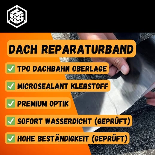 Dach Reparaturband mit MicroSealant® | Breite 15 cm | Länge 5,00 m | Schwarz #2