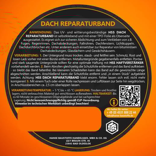Dach Reparaturband mit MicroSealant® | Breite 10 cm | Länge 2,50 m | Grau #6